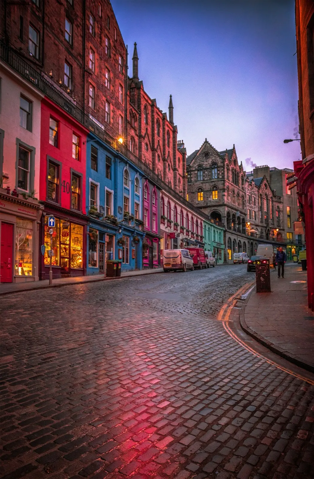 Edinburgh cityscape with AI automation concept overlay
